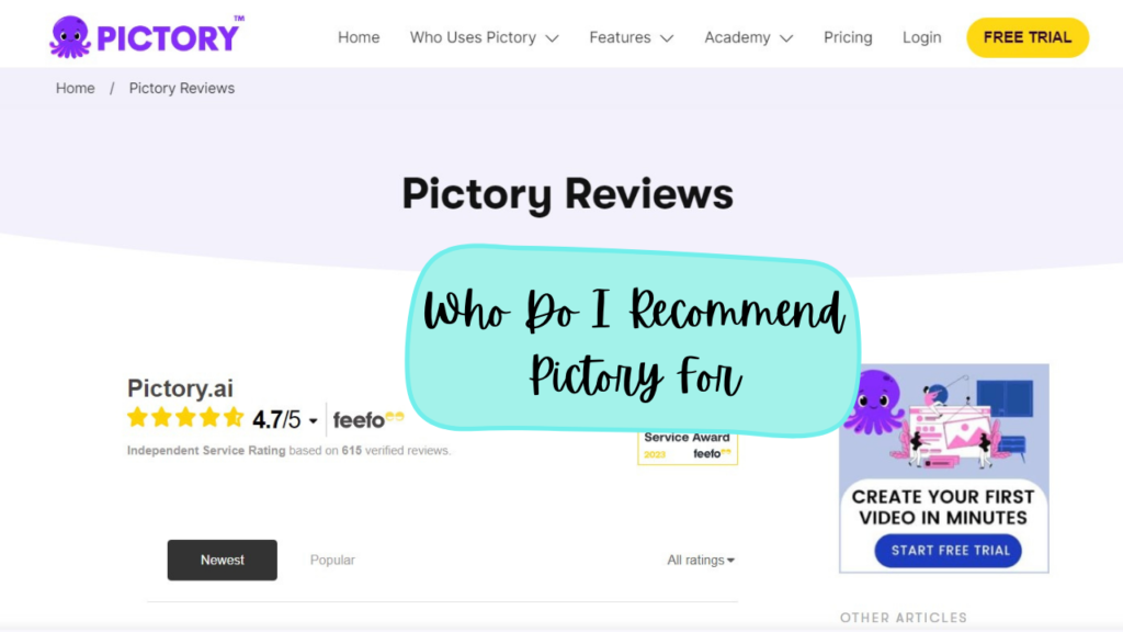 Pictory Reviews_ Who Do I Recommend Pictory For